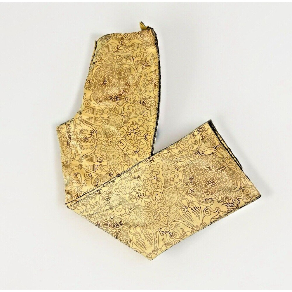 Talbots Petites Fall  Stretch Flair Leg Pants Patterned Cottage  Soft Lined Sz 6